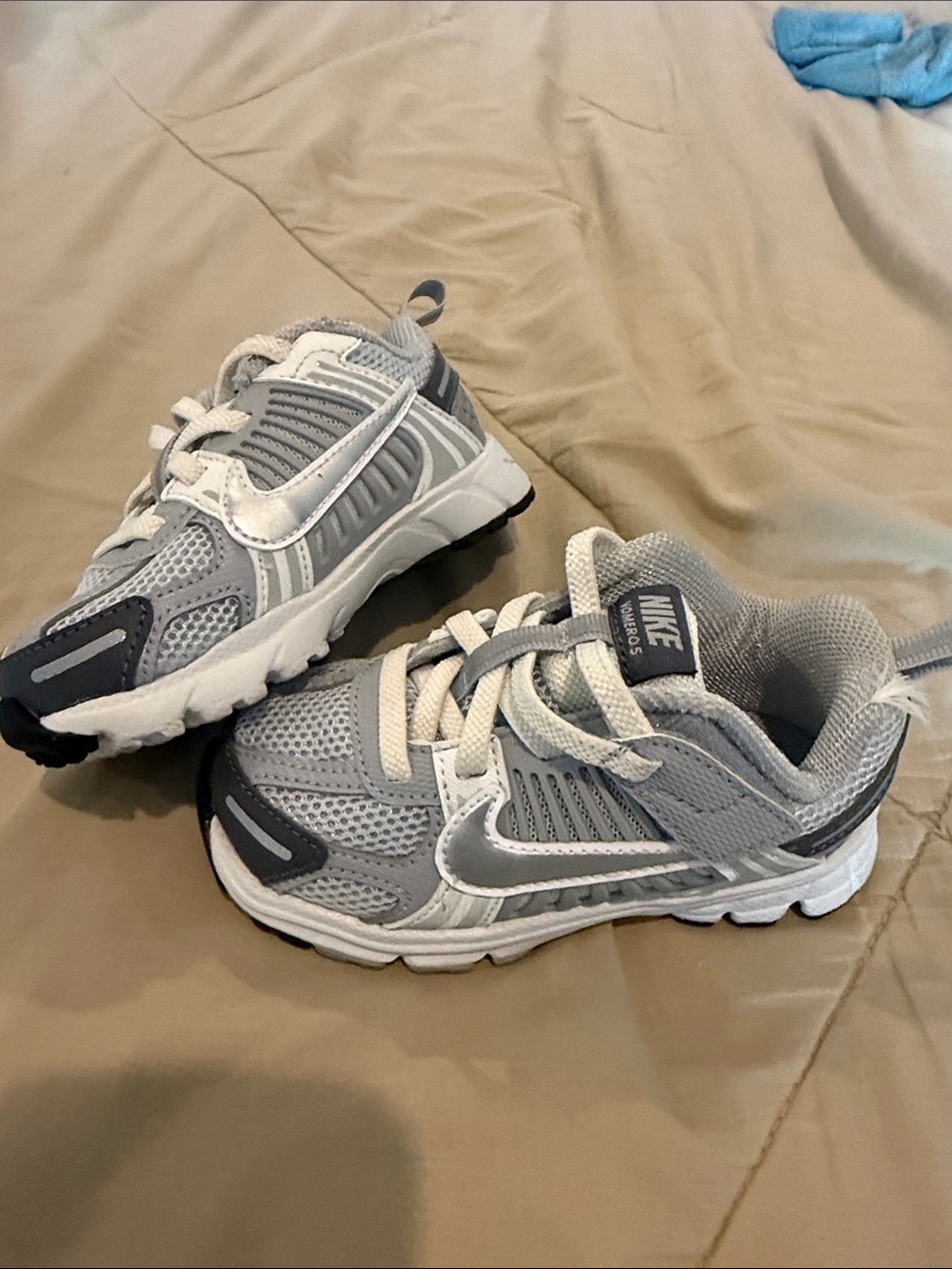 Nike Gray, White and Black Kids' Mesh Athletic Sneakers